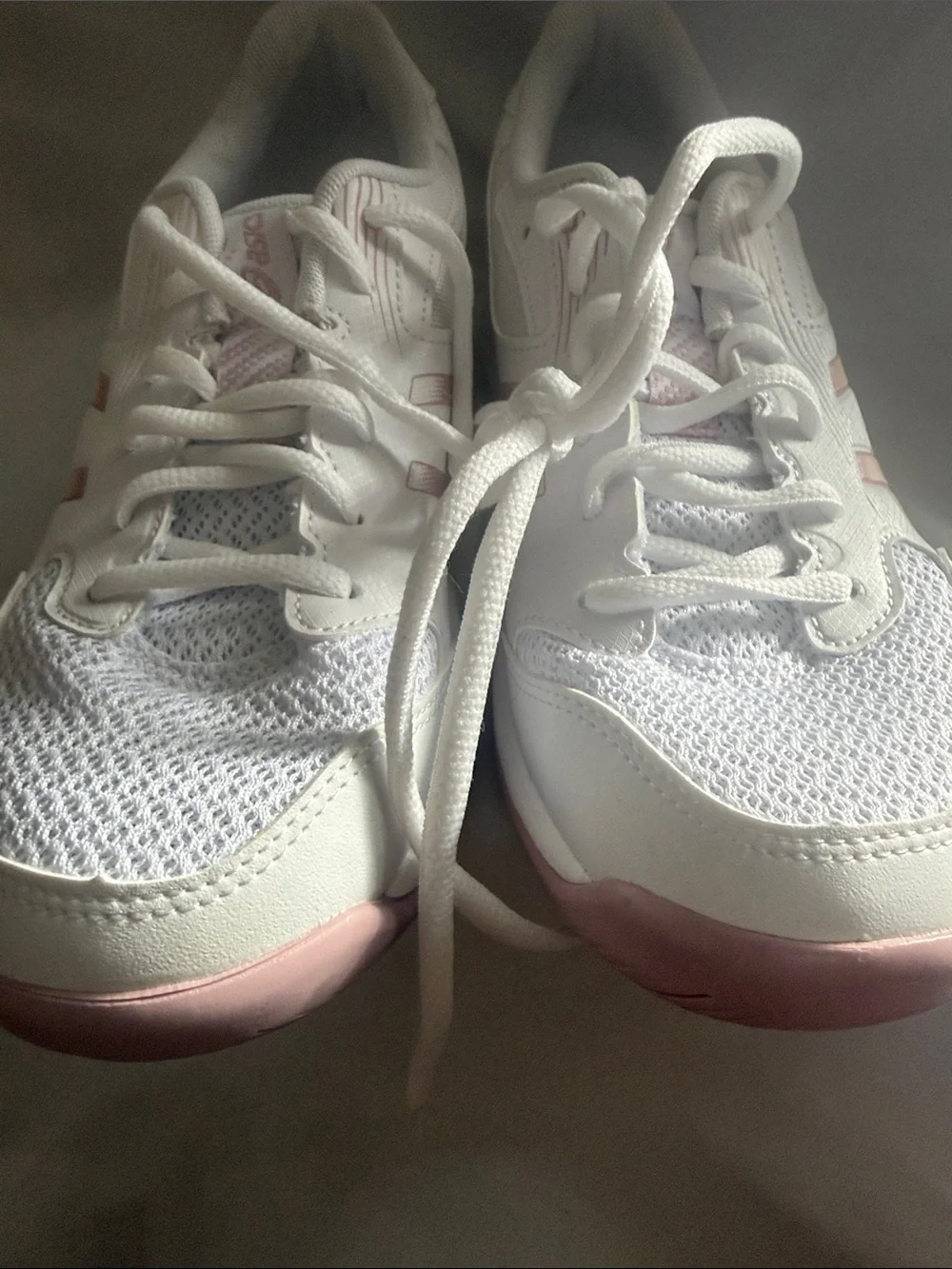 Asics Gel-Rocket 12 White and Light Pink Women's Athletic Sneakers - Picture 8 of 9